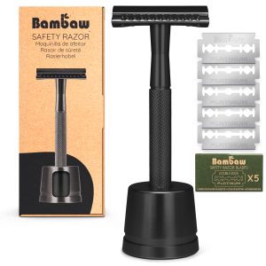 Metal Safety Razor with Stand